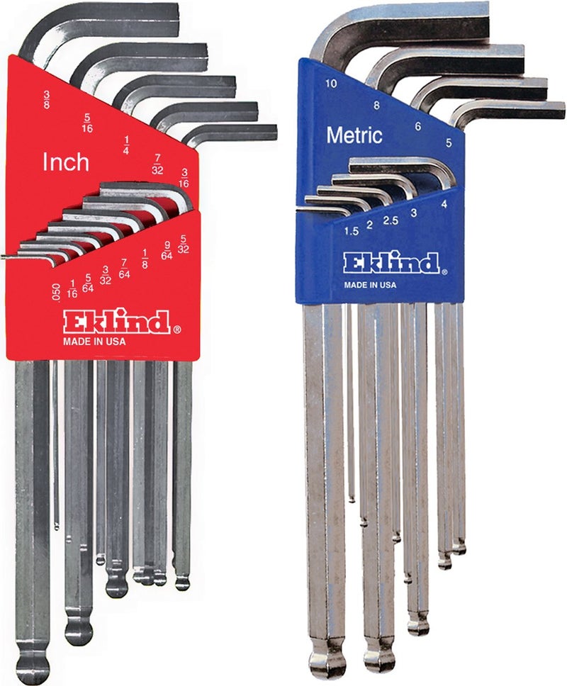 Eklind Tool 13322 Bright-Ball-Hex L-Key allen wrench Combo- Inch / MM (2 sets 22pc) - Image 1
